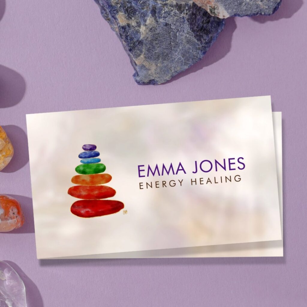 Horizontal Chakra Zen Stones Business Card