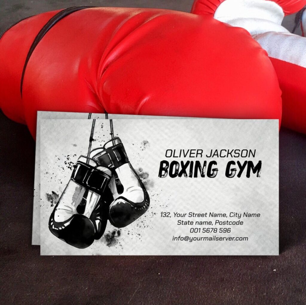 Boxing Coach Gloves Watercolor Ink Art Card
