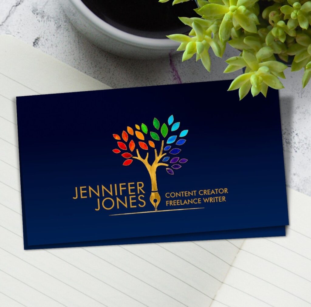 Tree and pen - Content Creator Copywriter Freelance Writer Card