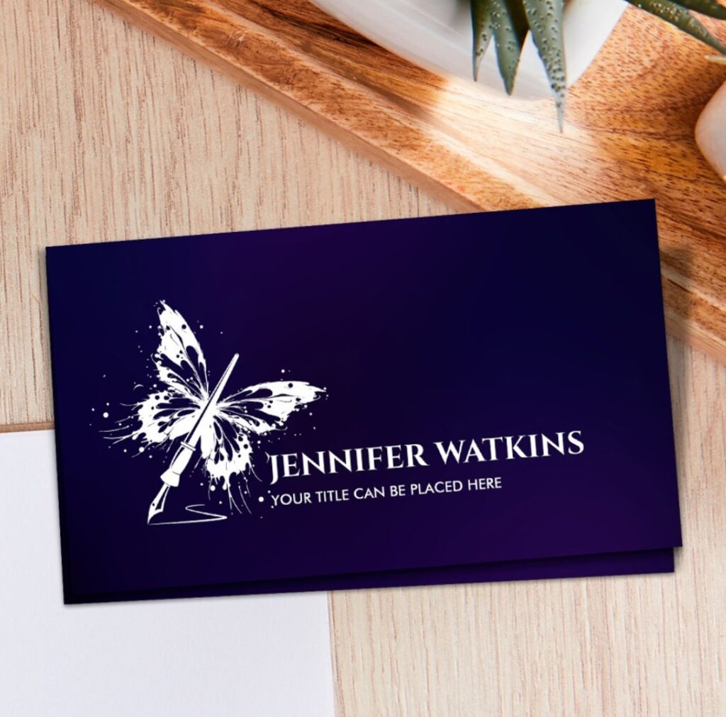 Creative Writing Fountain Ink Pen Butterfly Business Card