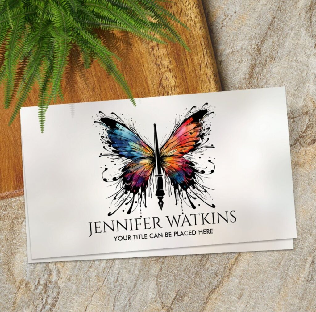 Creative Writing Fountain Ink Pen Butterfly Business Card