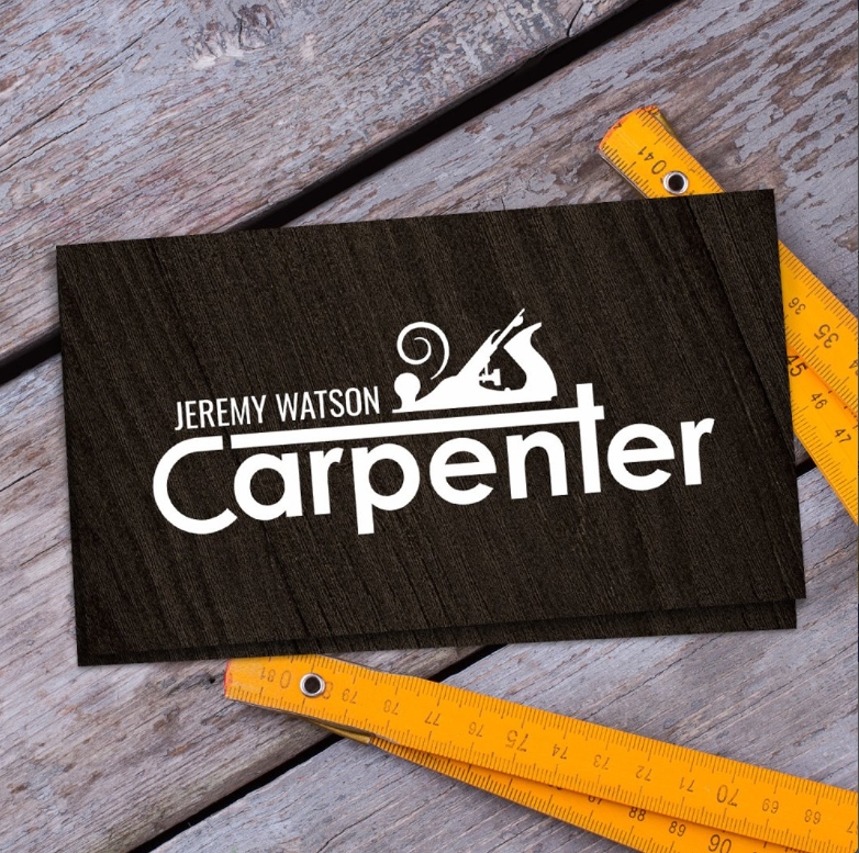 Artisan woodworking business card with handcrafted feel
