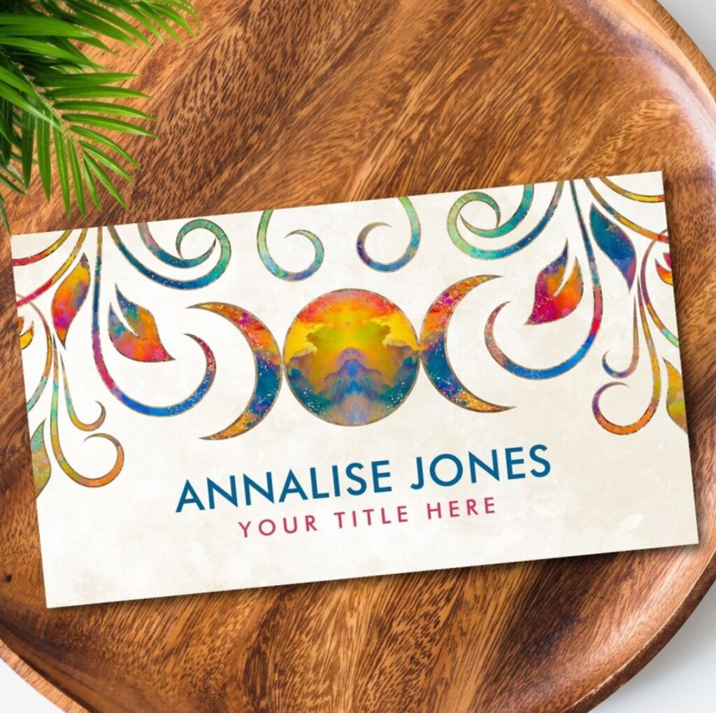 Colorful Triple Moon - Triple Goddess Ornament Business Card
