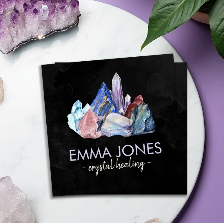 Modern gemstone business card design