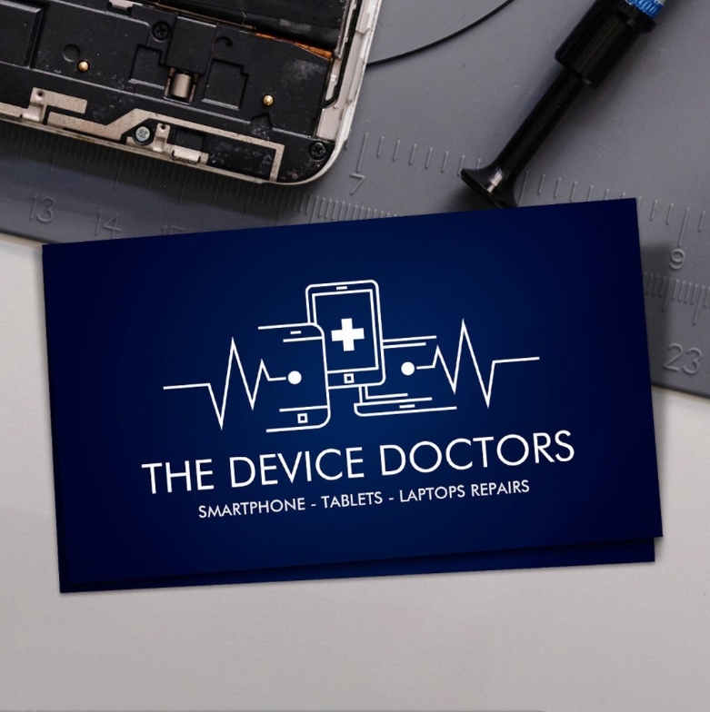 Professional business card for device repair services