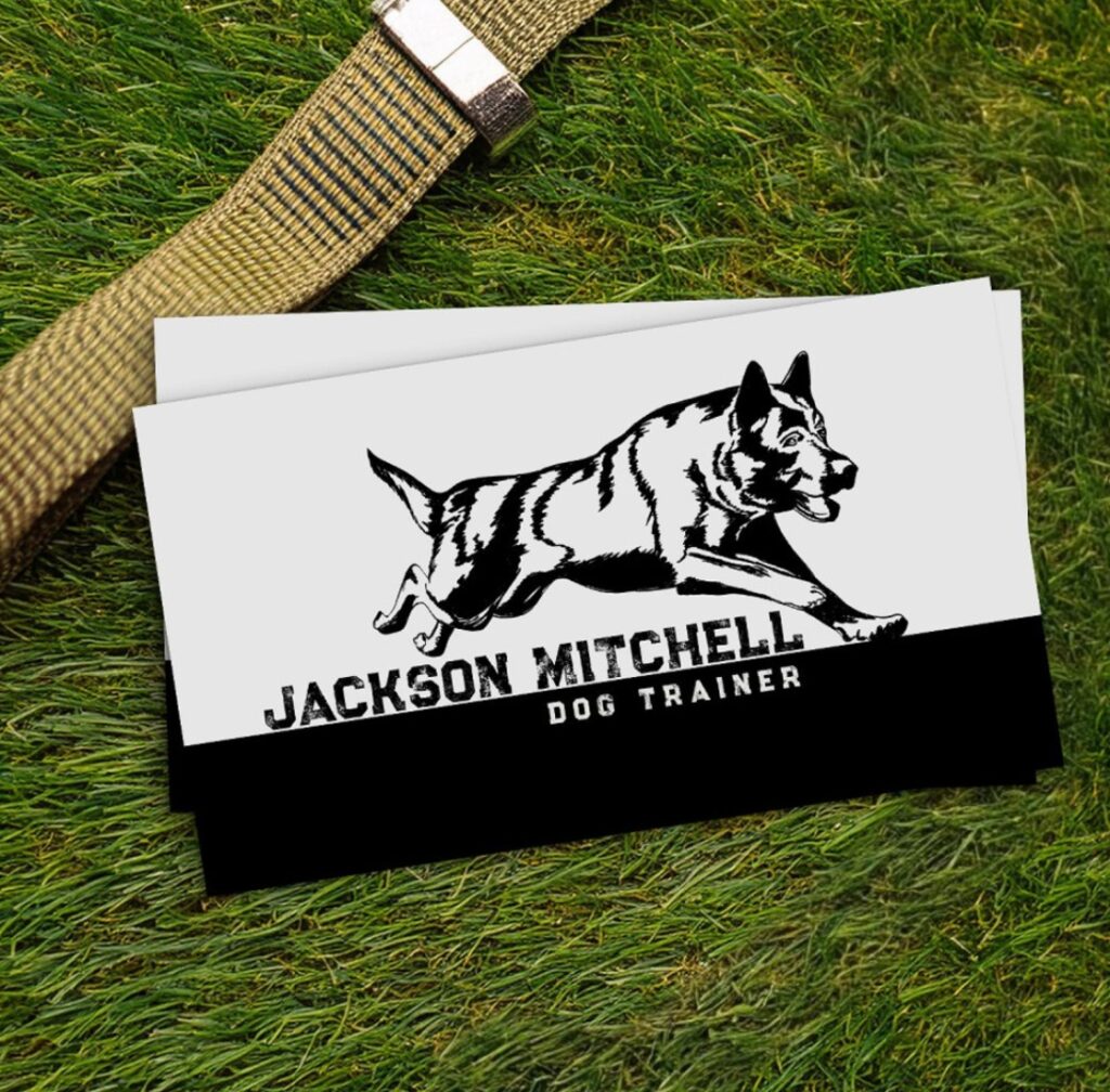 Dog trainer - K9 Trainer Black and white Business Card
