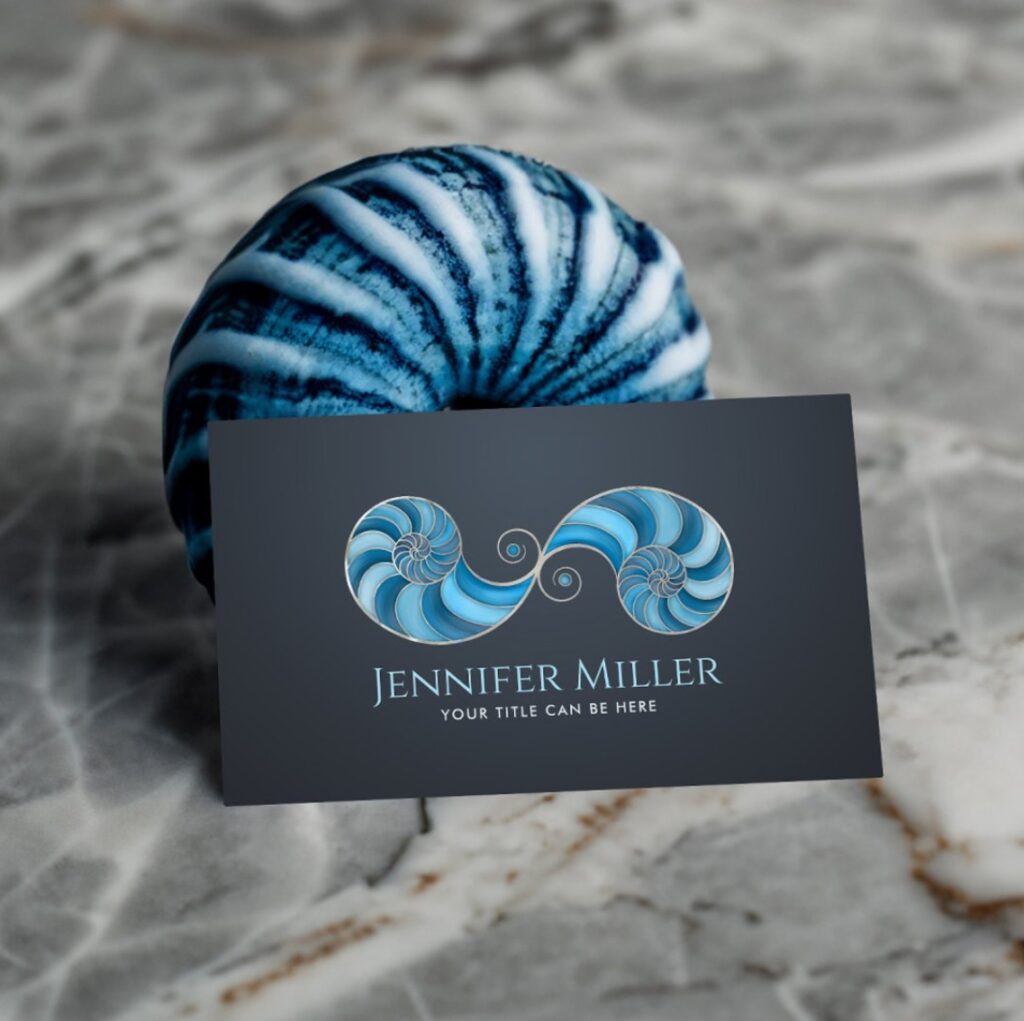 Double Spiral Nautilus Shell Business Card