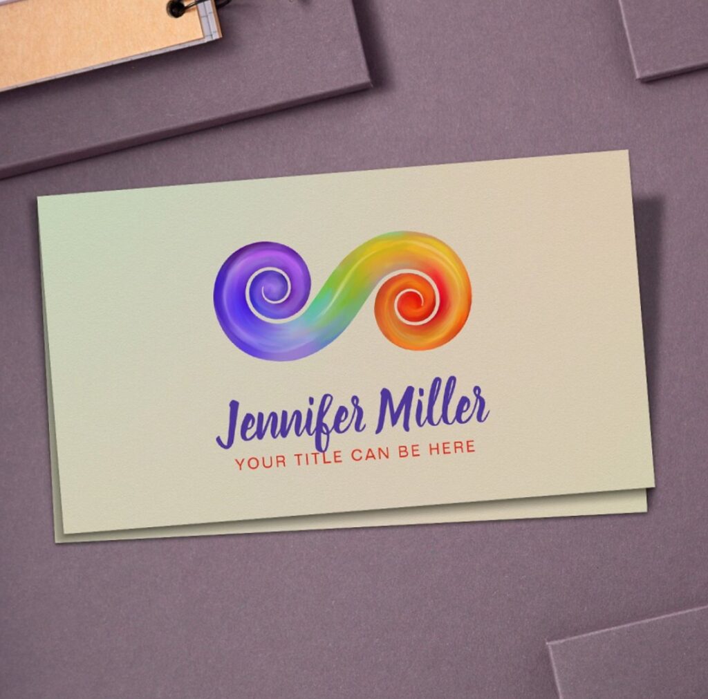 Double Spiral Symbol of Balance - Rainbow flow Business Card