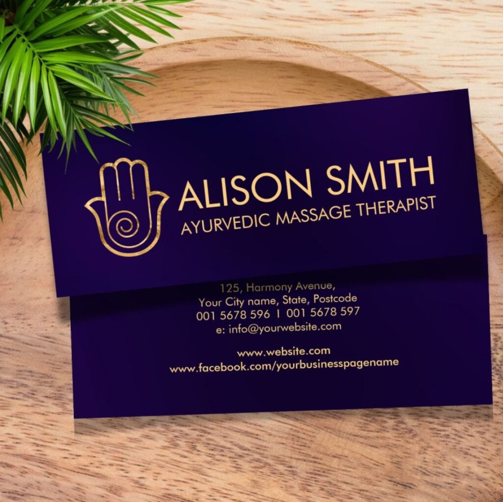 Elegant Hamsa Hand Energy Spiral Mini Business Card