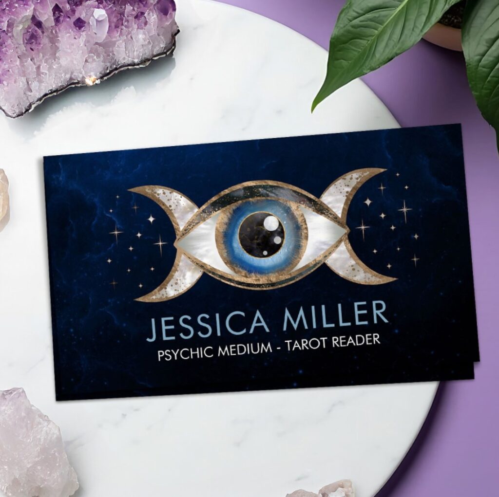 Eye - Triple Moon - Gemstone and gold Business Card