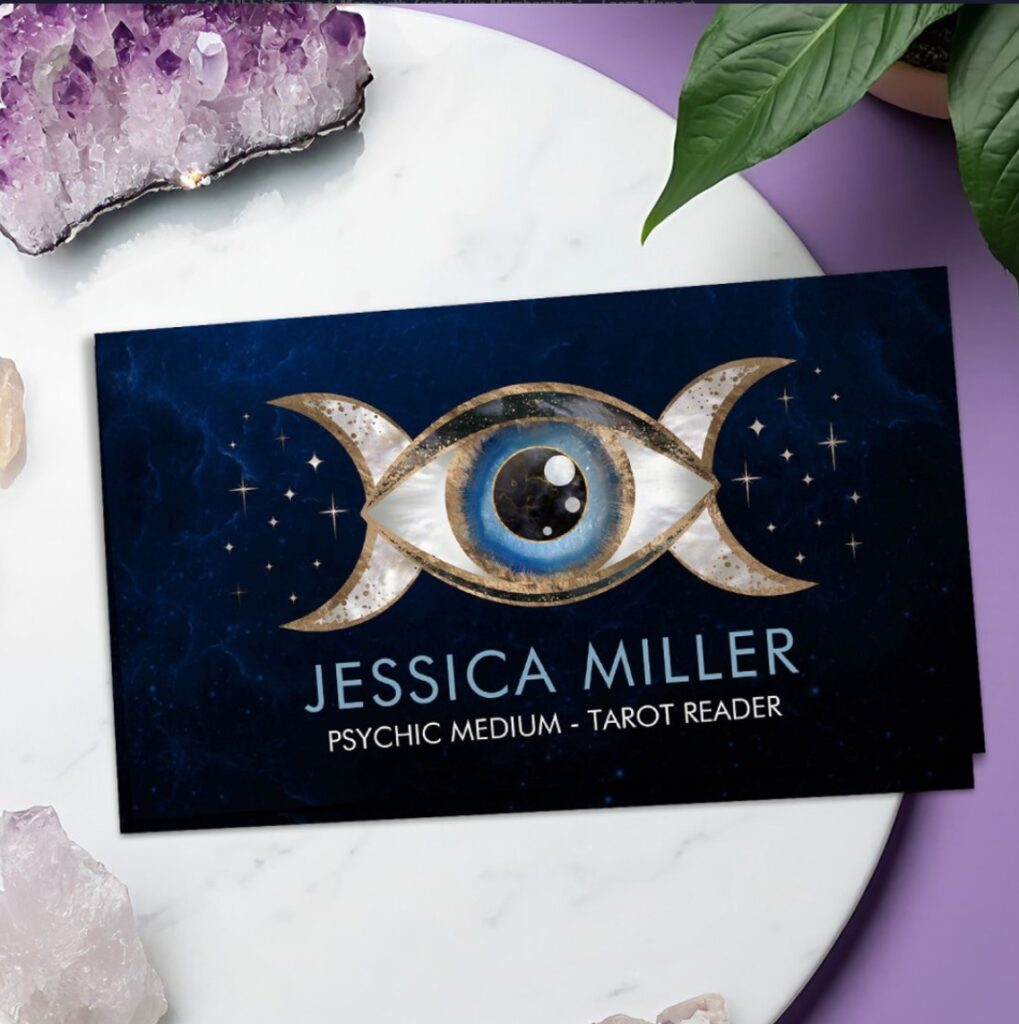 Eye - Triple Moon - Gemstone and gold Business Card