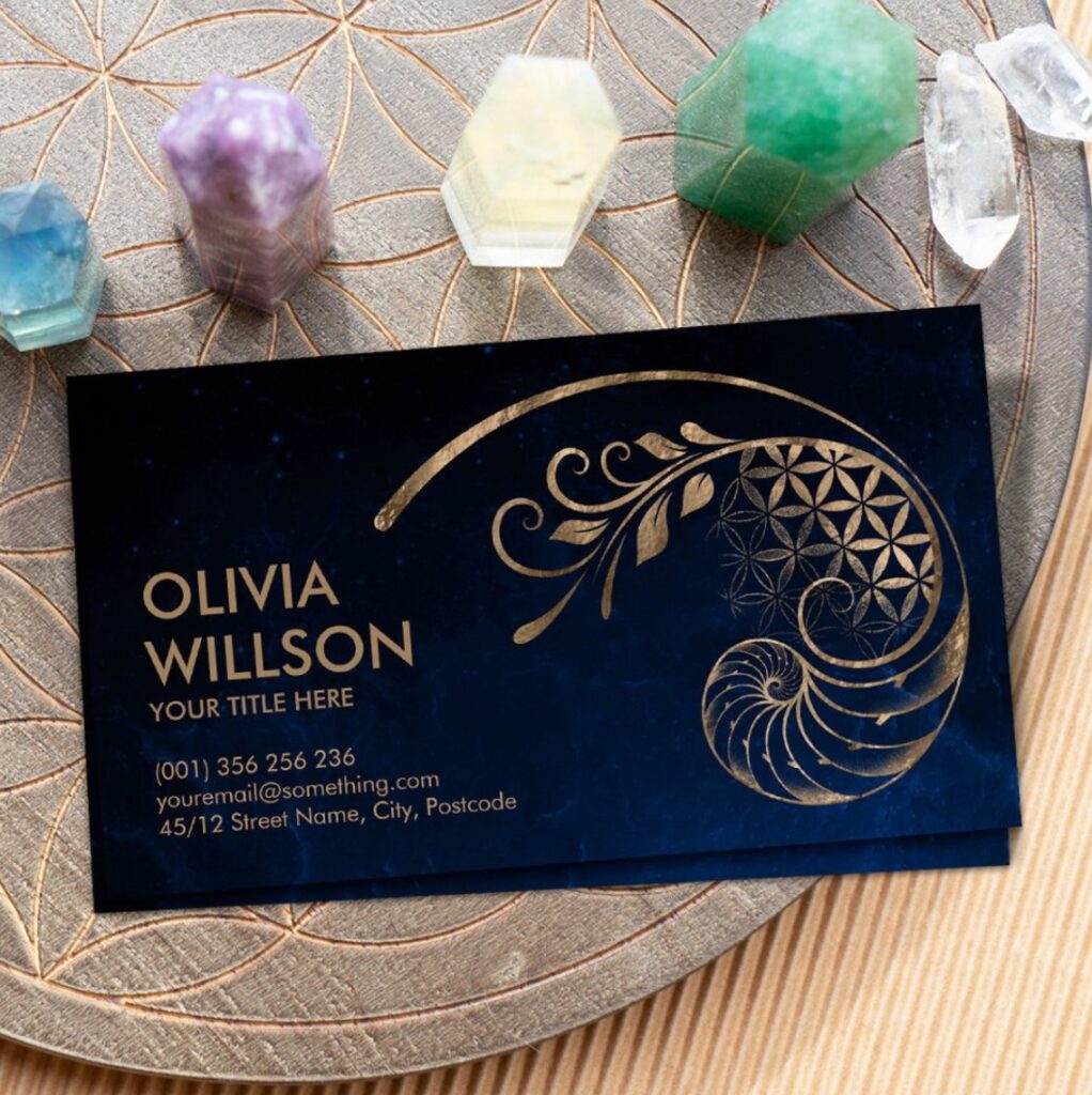 Golden Ratio with Flower of Life Business Card
