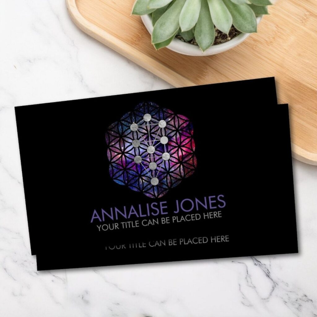 Kabbalah Tree of Life with Flower of Life Business Card
