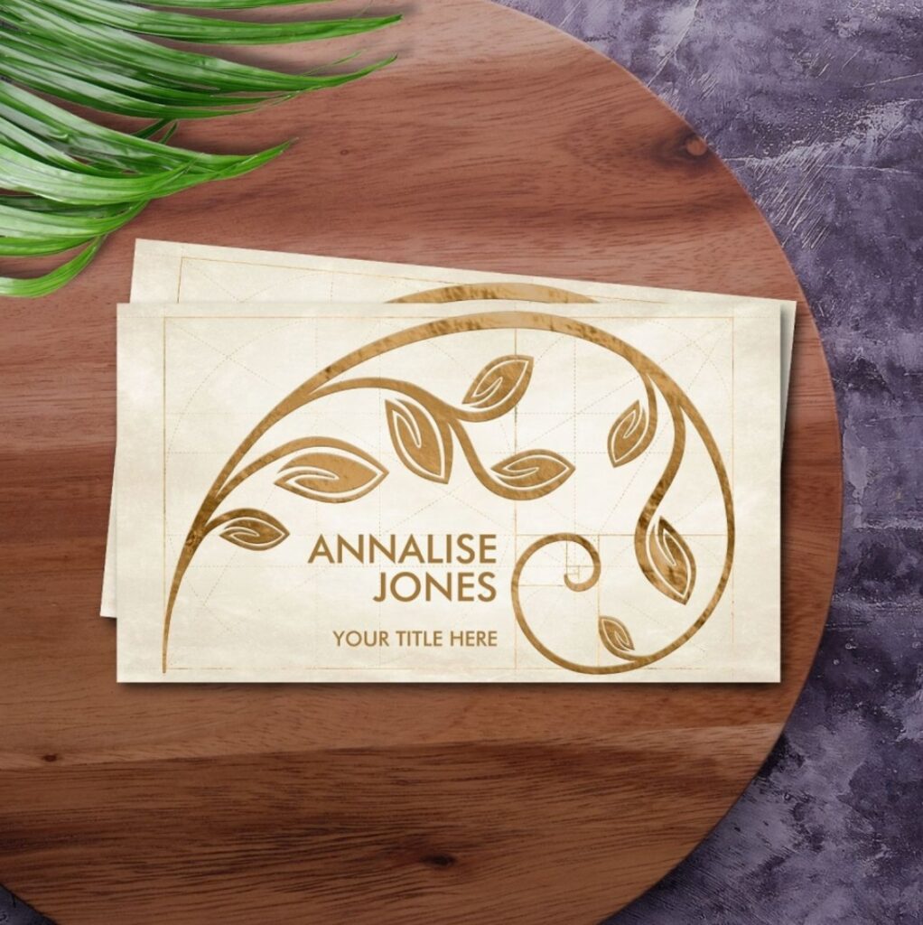 Golden Spiral Tree Branch Business Card