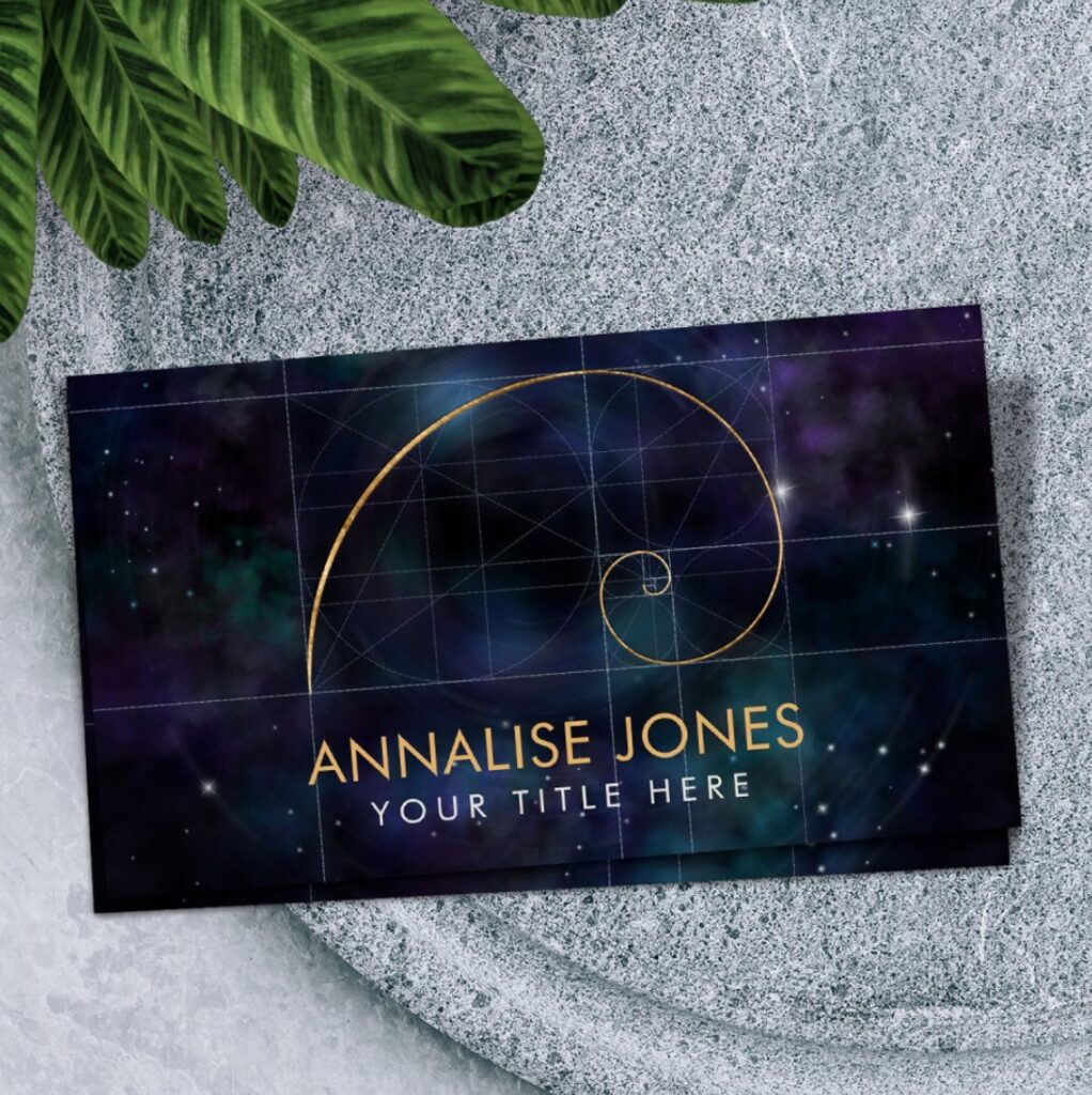 Golden Spiral Sacred Geometry Business Card