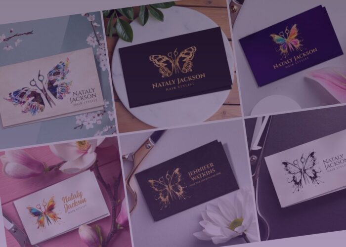 Scissors & Butterfly Hair Stylist Business Cards – Symbol of Transformation