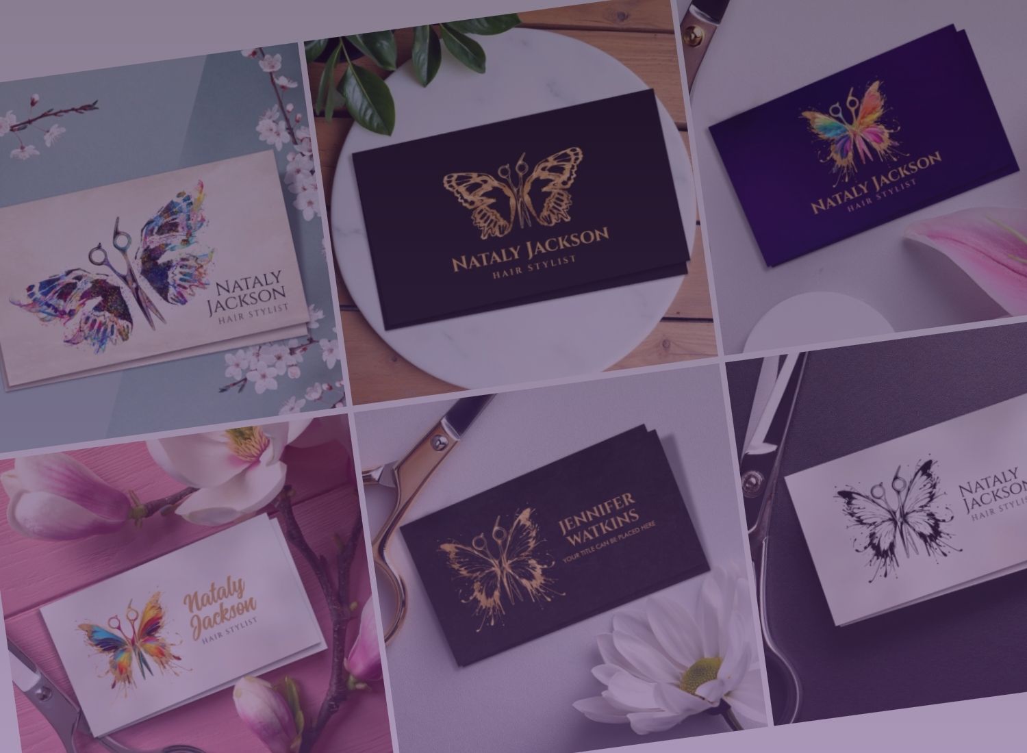 Scissors & Butterfly Hair Stylist Business Cards – Symbol of Transformation