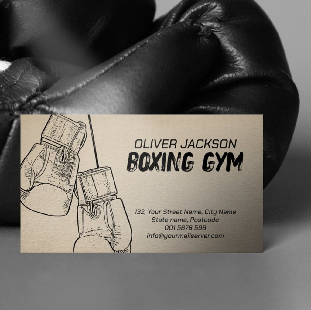 Boxing Coach Gloves Drawing Business Card