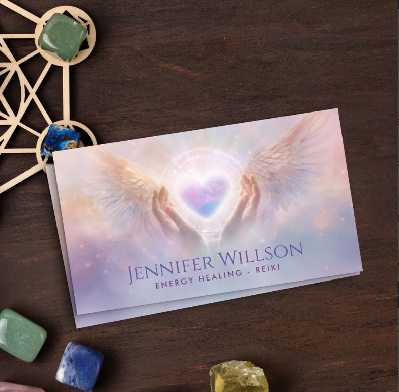 Healing Hands- Energy Healing - Reiki Business Card. Divine Angel connection