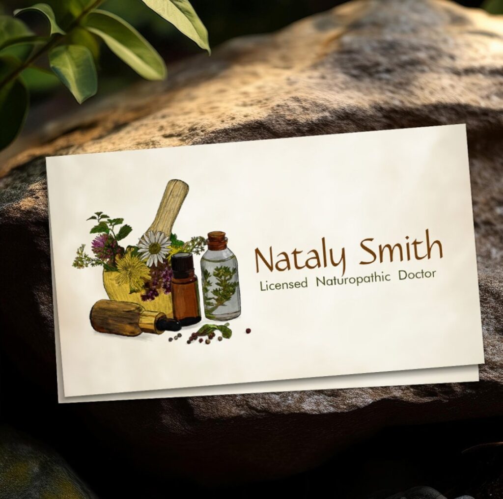 Naturopathic Medicine Illustration Business Card