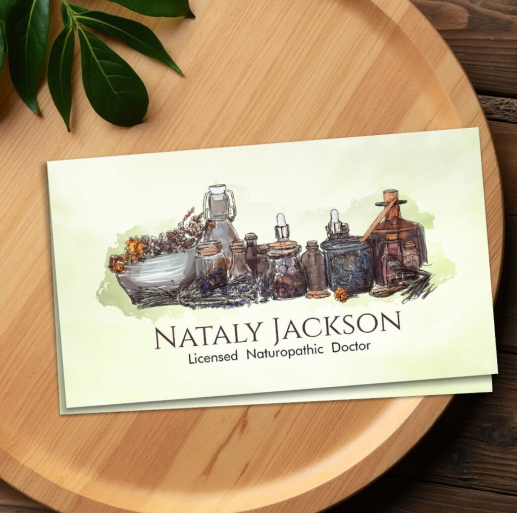Herbs and Tinctures Drawing Business Card