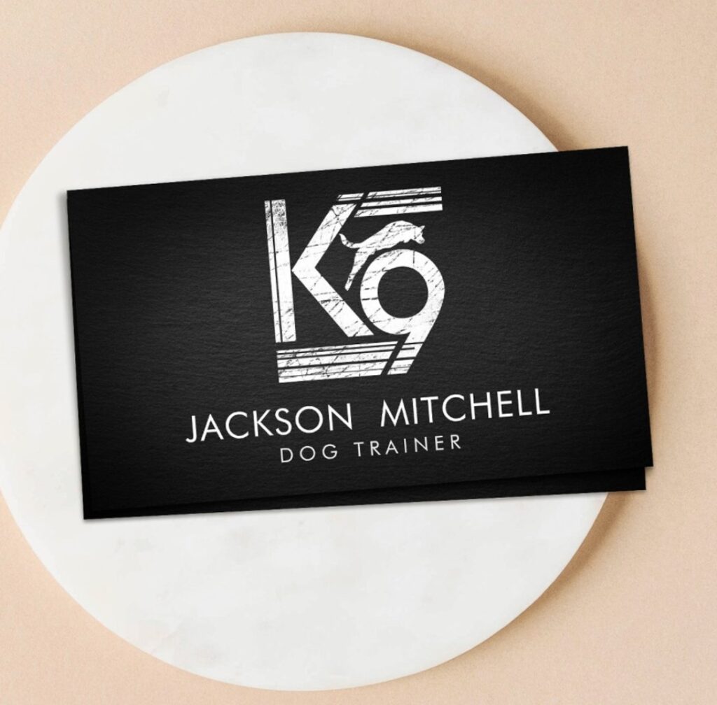 K9 Trainer business card - black and white