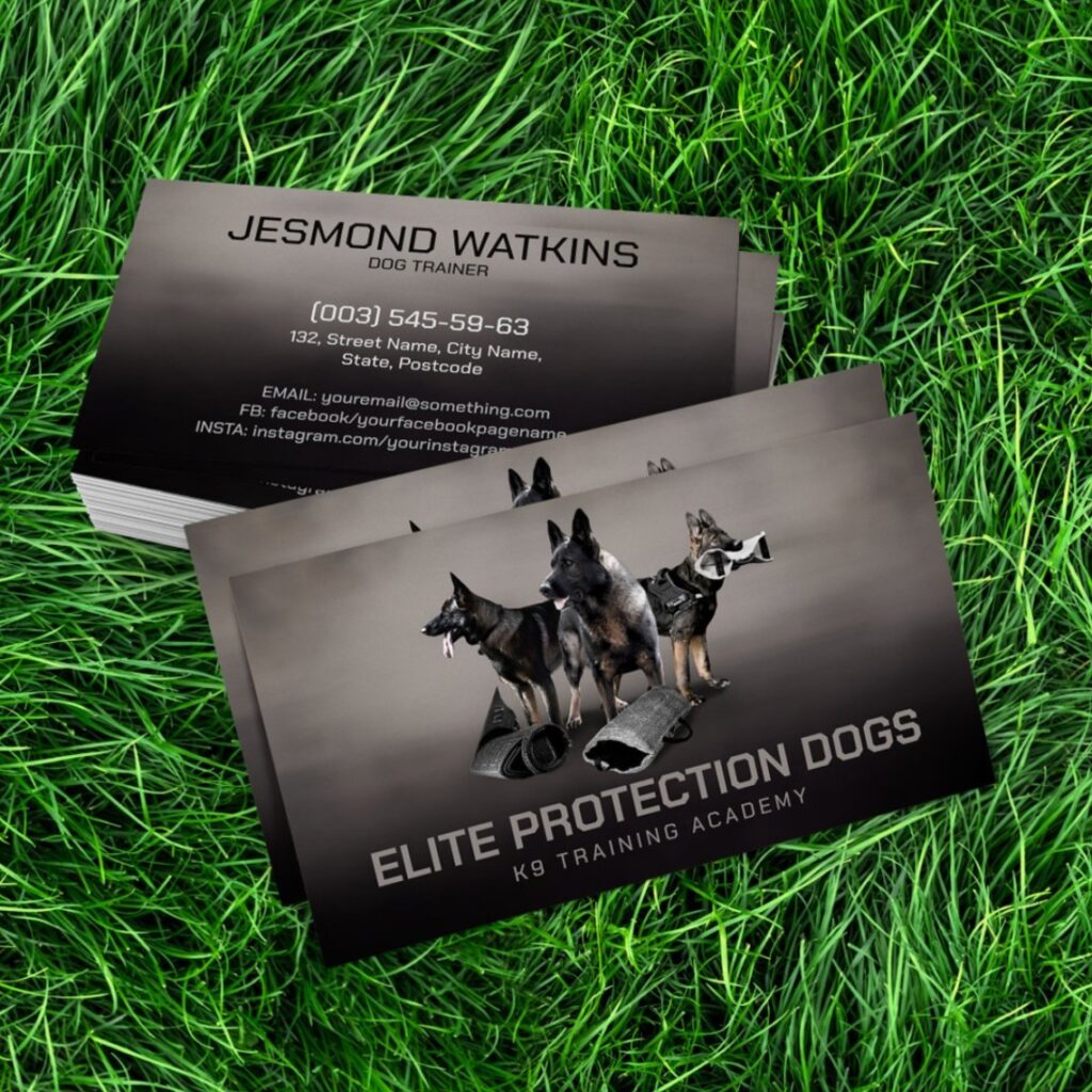 Working Dogs - Personal Protection Training Business Card