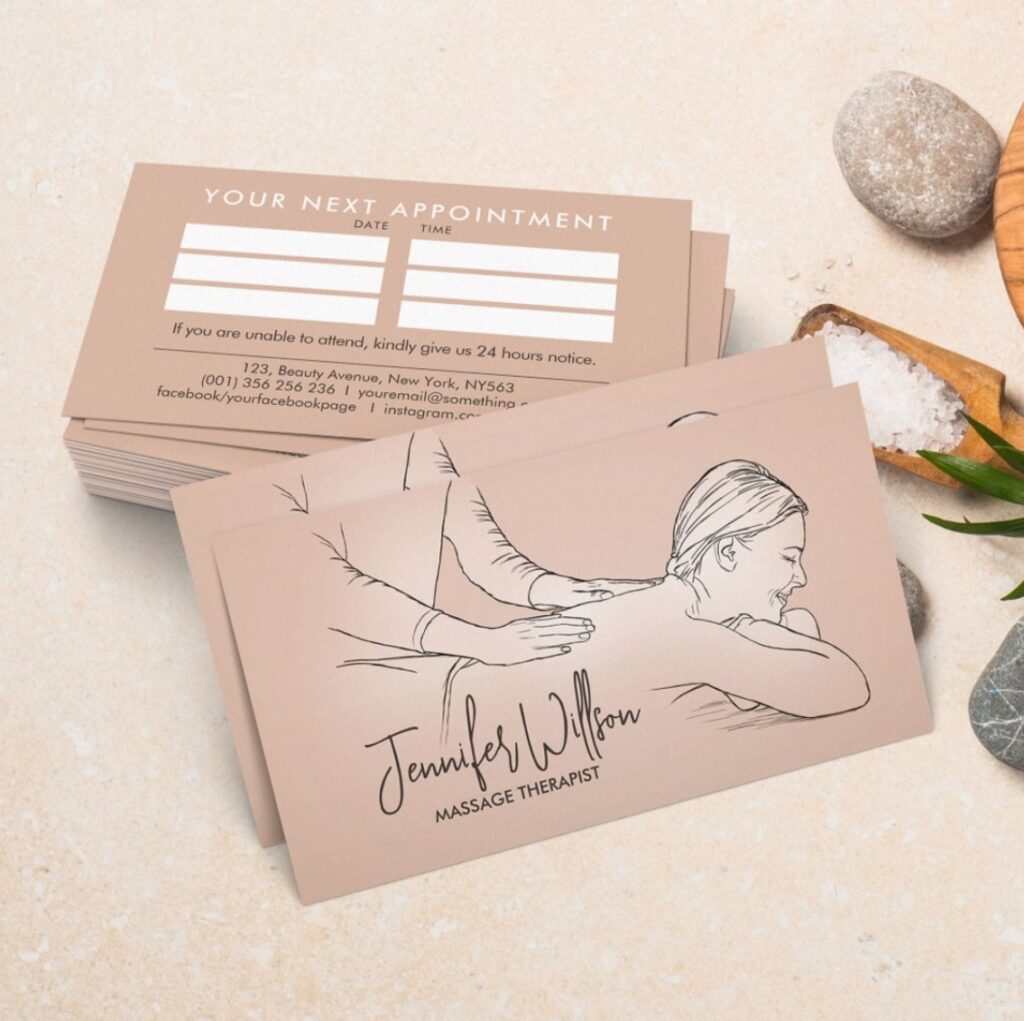 Massage Therapist business card - sketch style