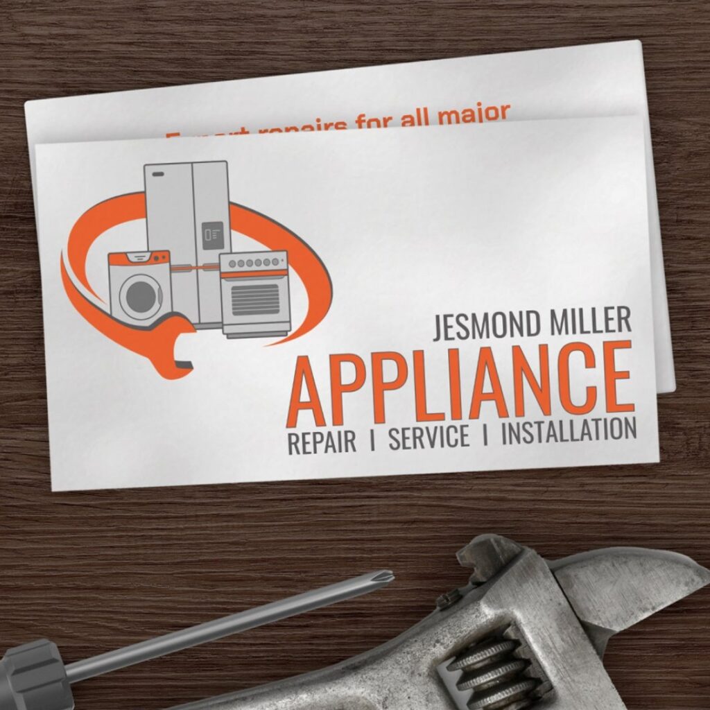 Appliance repairman professional contact card