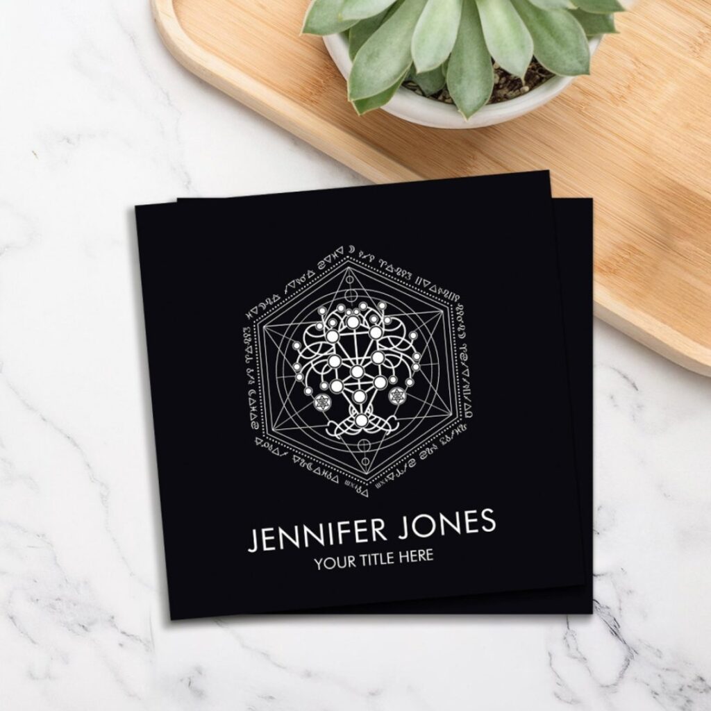 Kabbalah The Tree of Life Sacred Geometry Ornament Square Business Card