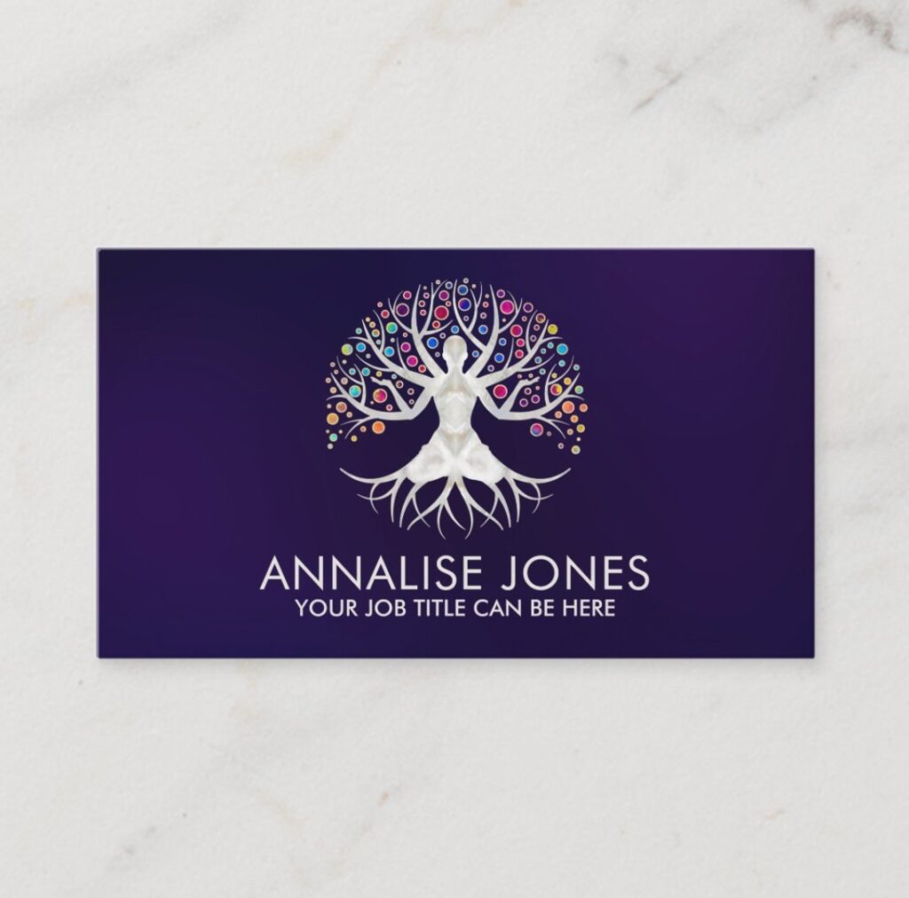 Yoga Tree of Life - Mother of pearl Business Card