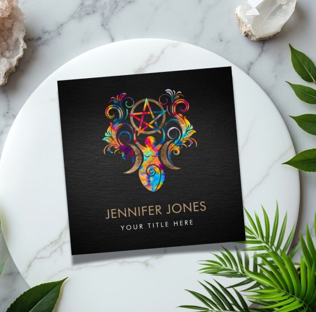 Triple Moon Goddess Ornament Square Business Card