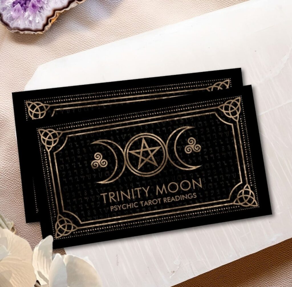 Triple Moon - Pentagram , Triquetra , Triskele Business Card