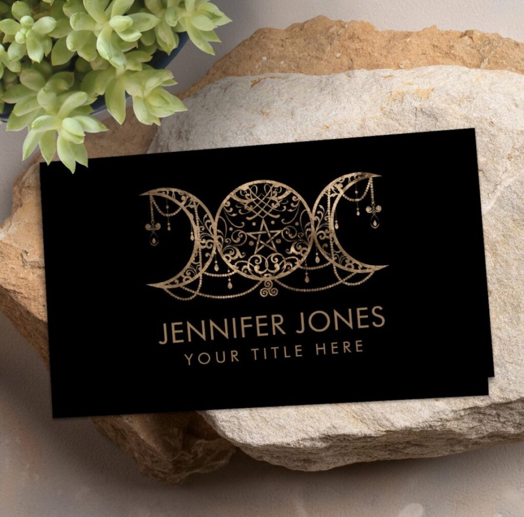 Golden Triple Moon - Triple Goddess Ornament Business Card