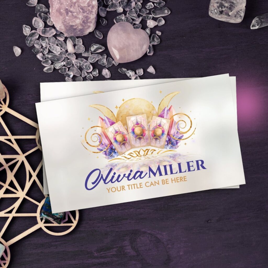 Moon Magic Oracle Cards with Ball and Crystals Business Card
