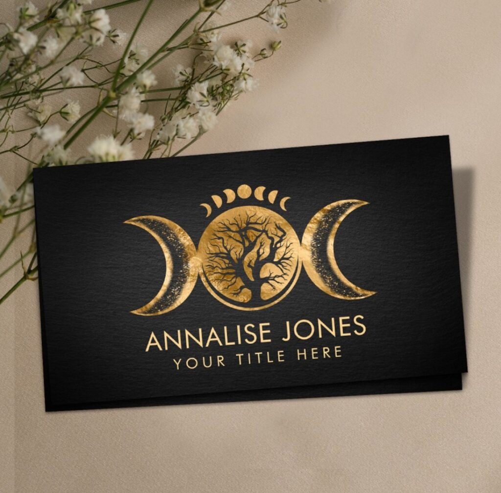 Golden Triple Moon - Tree of life Business Card