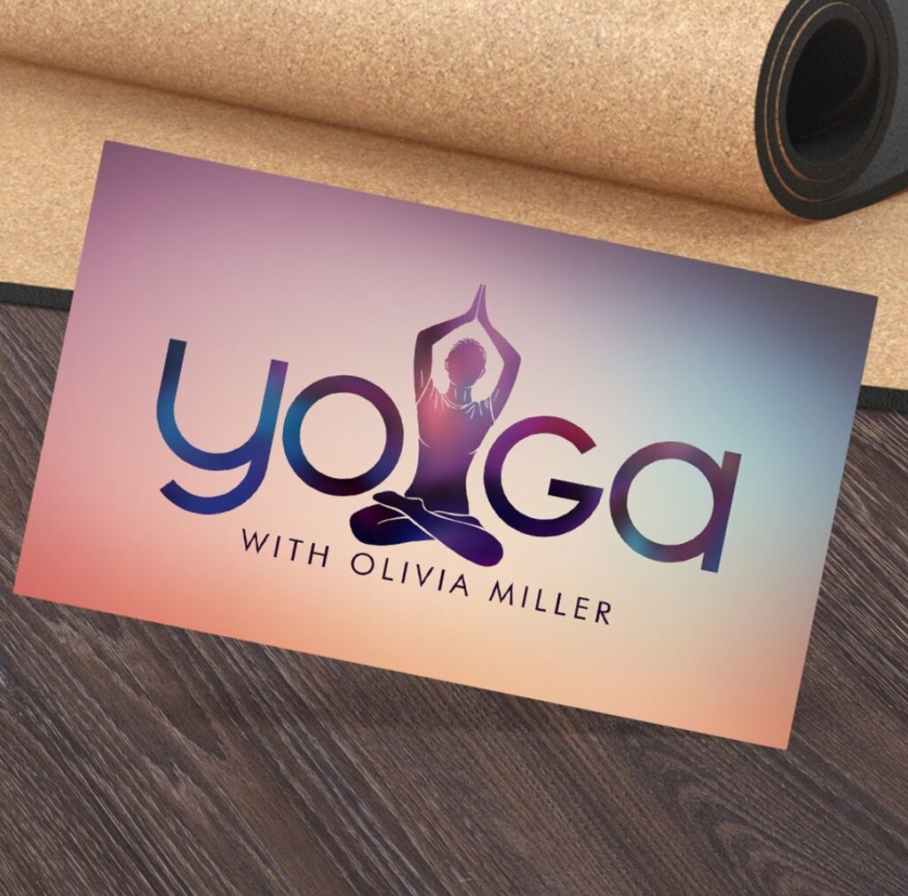 Yoga Word Art - Cool Minimal illustration Business Card