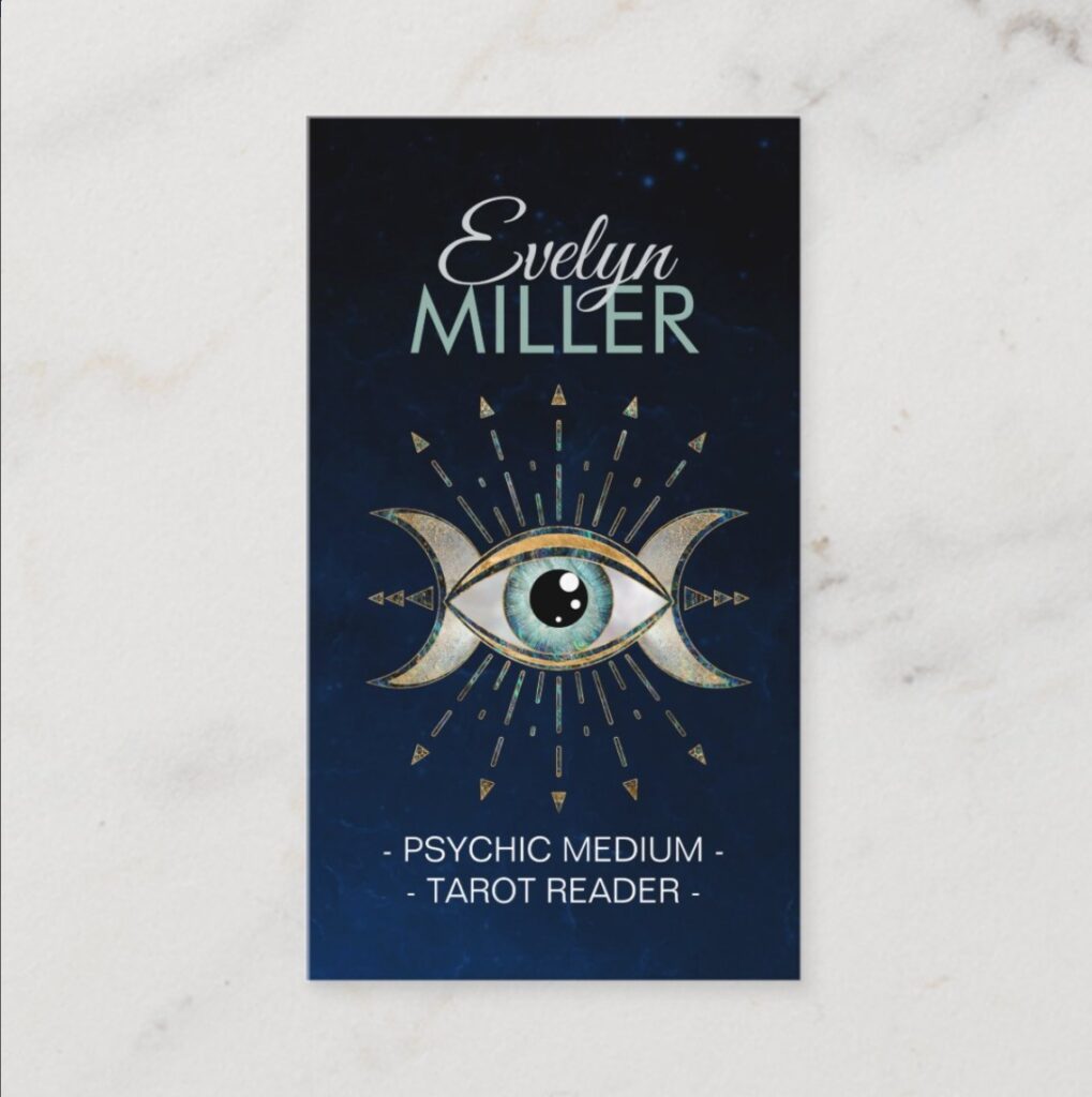 Eye - Triple Moon - Gemstone and gold Business Card