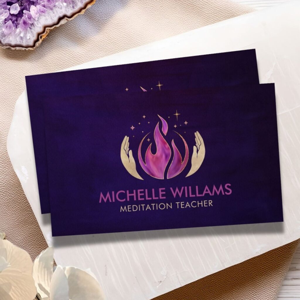 Violet Flame  Business Card - healing hands