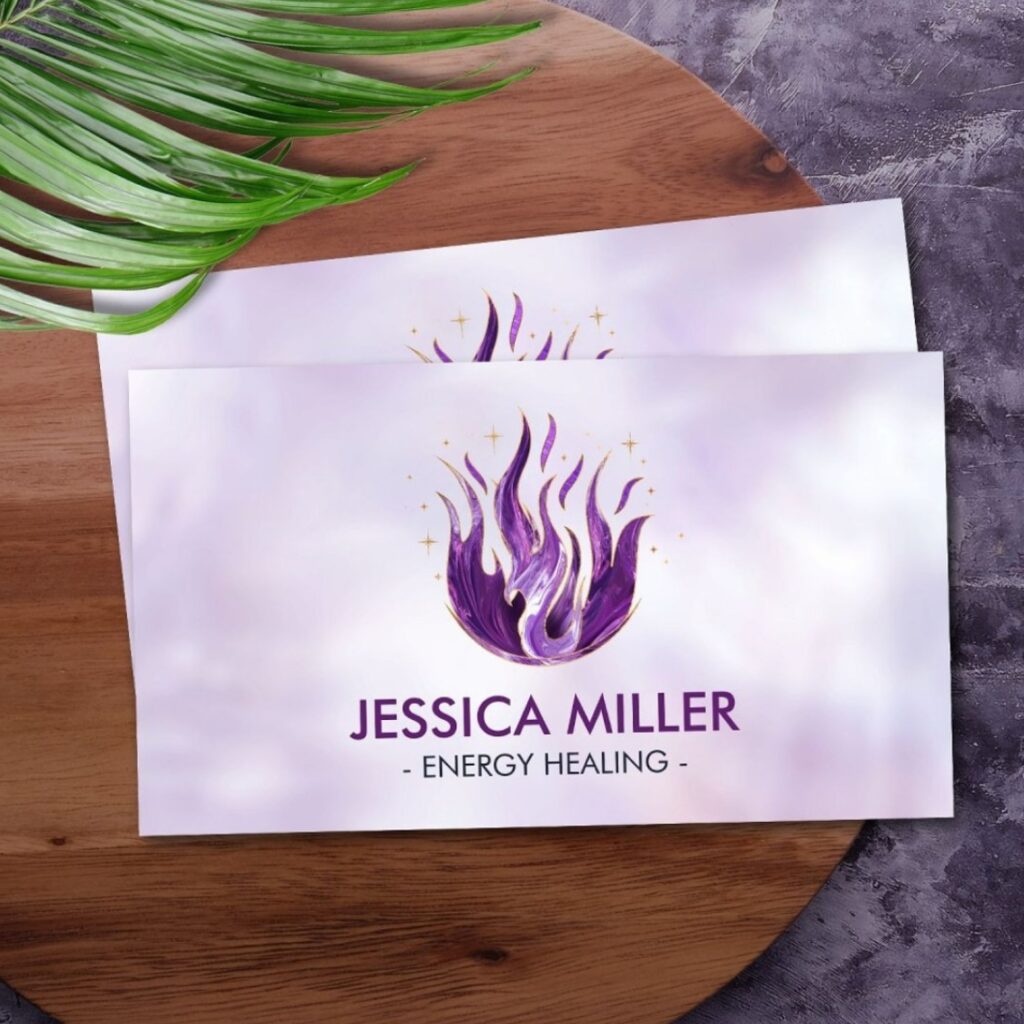 Violet Flame  Business Card - meditation - energy healing
