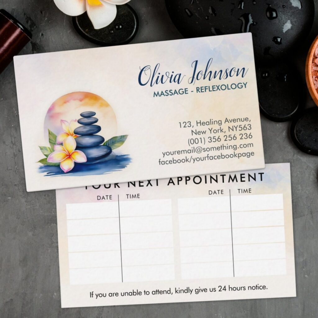 Watercolor Zen - Serenity Spa Business Card