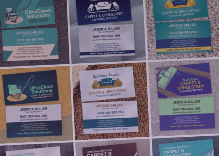 Upholstery & Carpet Cleaning Business Cards: Clean Designs for Clean Services