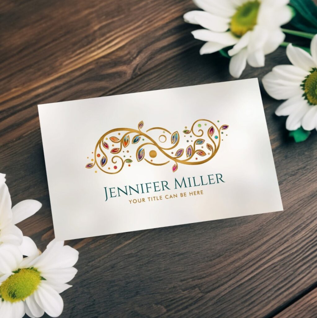 Double Golden Spiral with Yin Yang Business Card