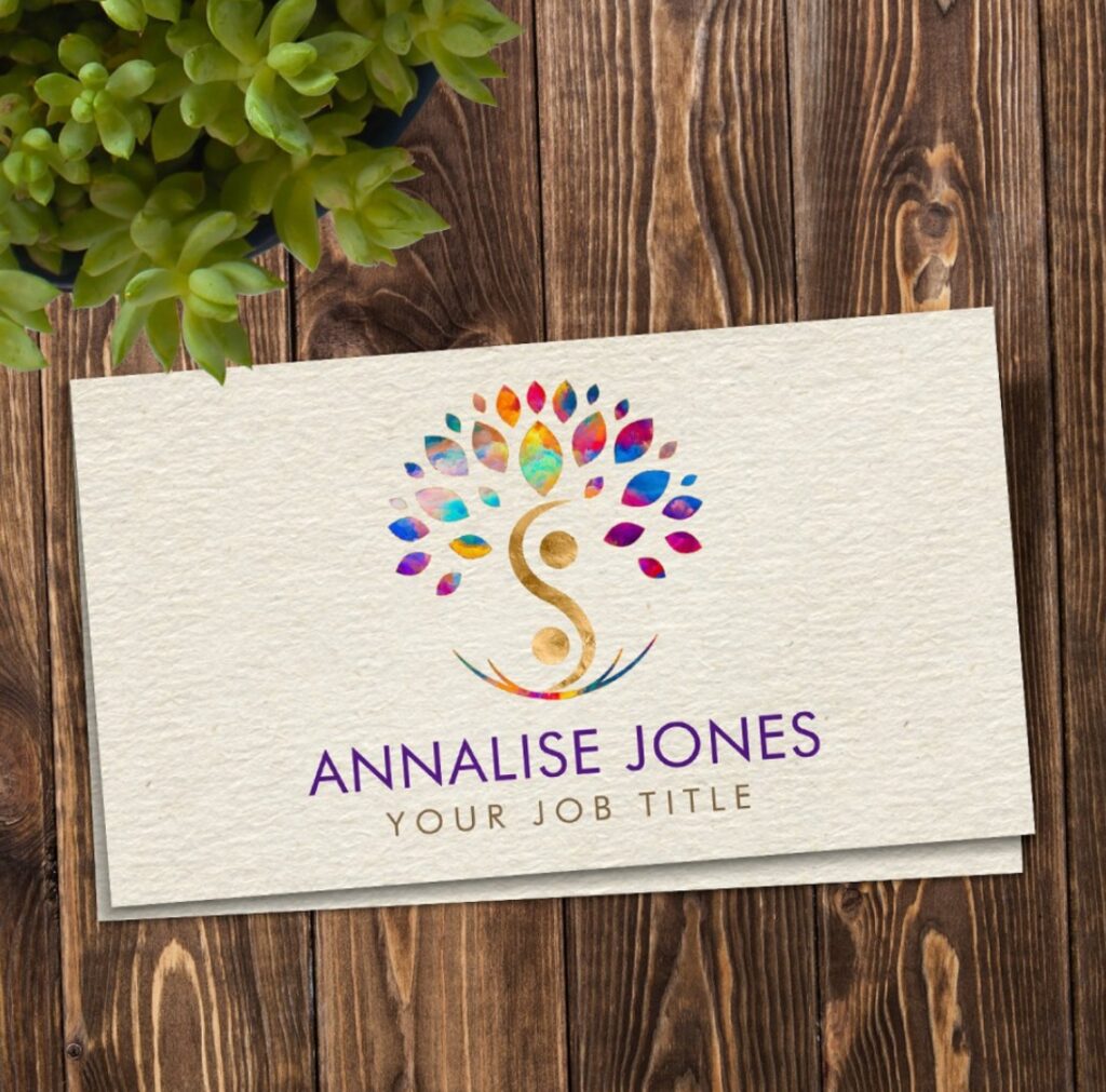 Yin Yang tree  - Colorful Leaves Business Card