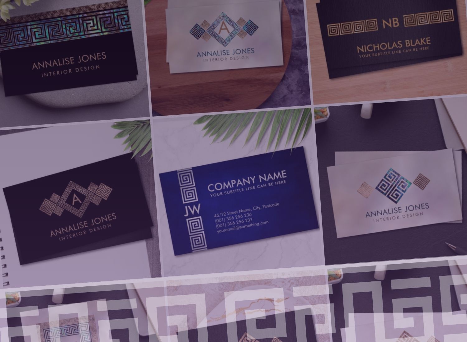Greek Key Business Cards – Luxury Designs with Meander Symbol