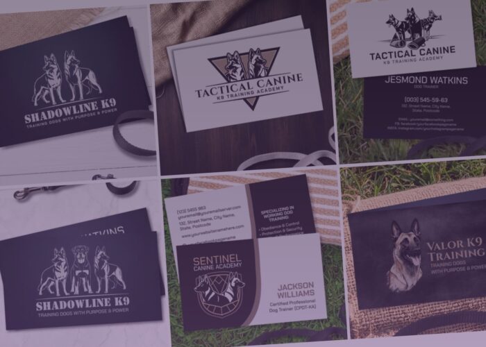 Working Dog Trainer Business Cards – German Shepherd, Malinois & Rottweiler Designs